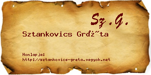 Sztankovics Gréta névjegykártya